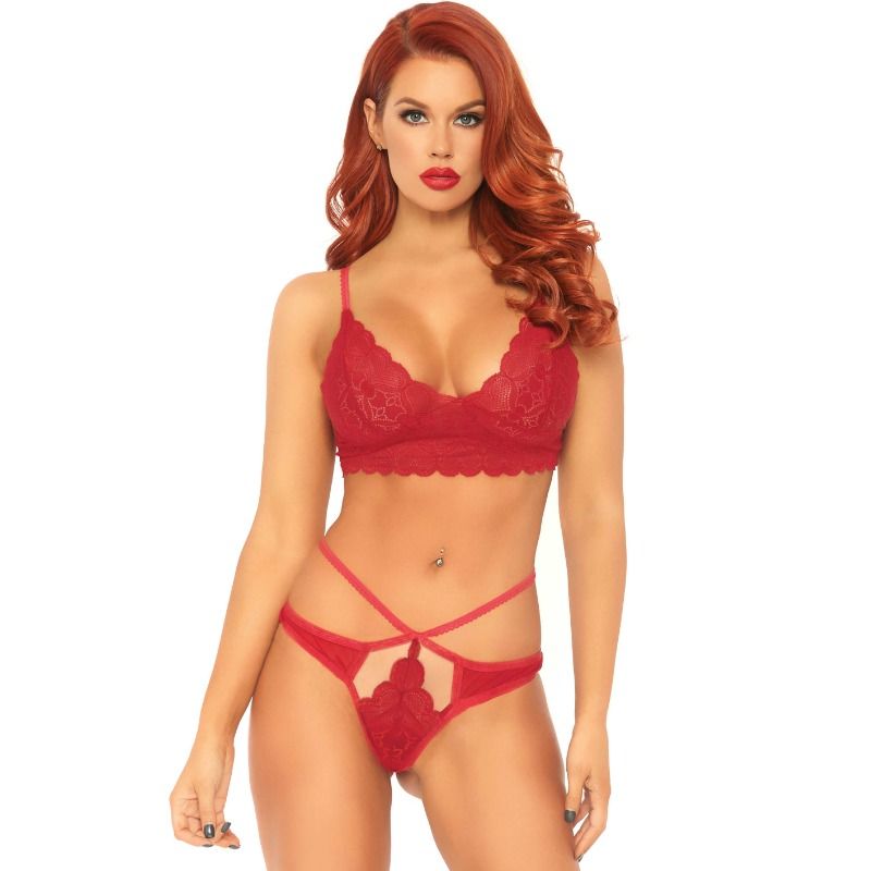 Leg Avenue lace bralette and thong set